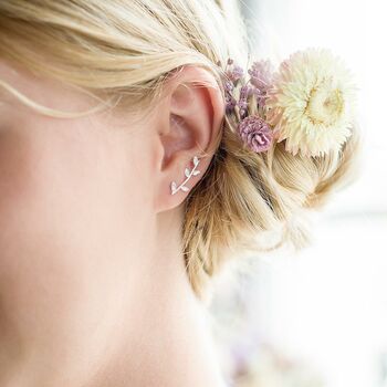 Personalised Crystal Leaf Climber Bridesmaids Earrings, 3 of 6