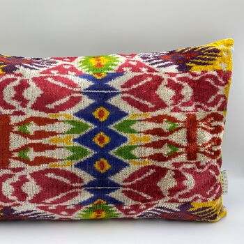 Oblong Velvet Ikat Cushion Ottoman Modern, 10 of 10
