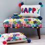 Multicoloured Pinwheels Embroidered Bench, thumbnail 1 of 4