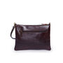 Alex Chocolate Cross Body Leather Clutch Bag, thumbnail 3 of 4