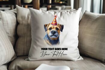 Personalised Boston Terrier Birthday Congratulations Party Cushion B, 2 of 2