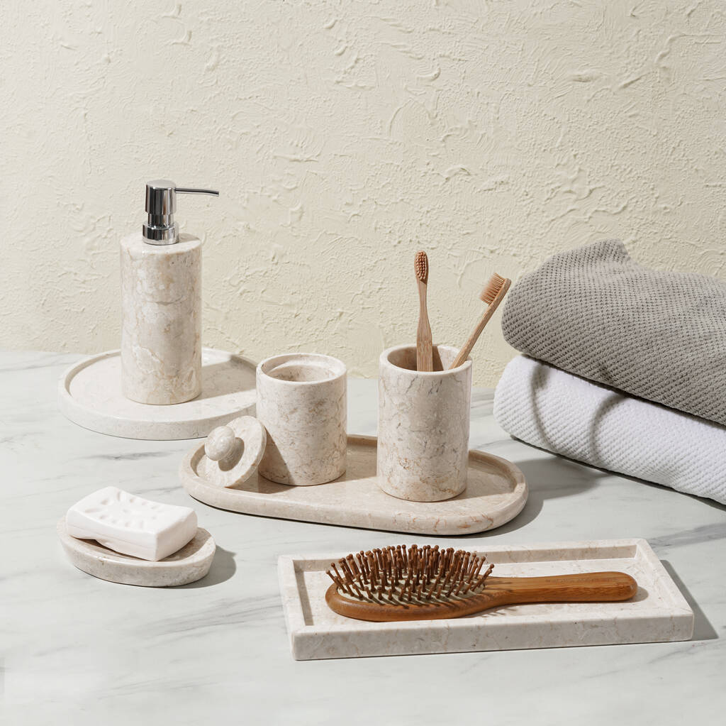 Marble Toothbrush Holder By Coastal Villa Homeware