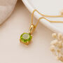 Personalised 9ct Gold Peridot Necklace August Birthstone, thumbnail 1 of 11