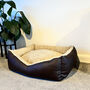 Vegan Leather And Sherpa Fleece Lined Dog Bed, thumbnail 12 of 12