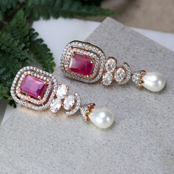 Statement Zircon Drop Earring, 3 of 4