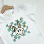 Smiley Bunny Easter T Shirt Easter Gift, thumbnail 2 of 4