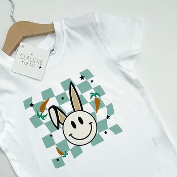 Smiley Bunny Easter T Shirt Easter Gift, 2 of 4