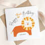 Personalised 1st / 2nd Birthday Card: Jungle Lion Design, thumbnail 2 of 10