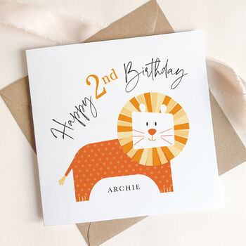 Personalised 1st / 2nd Birthday Card: Jungle Lion Design, 2 of 10