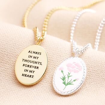 Meaningful Word Enamel Flower Pendant Necklace, 2 of 6