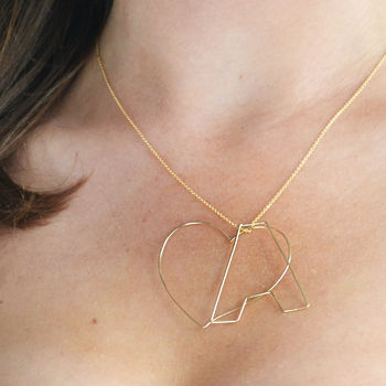 Large 14k Gold Initial Necklace, 3 of 6