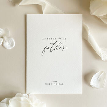 Luxury 'Letter To My Father On My Wedding Day' Card, Elegant Calligraphy Design, 8 of 11