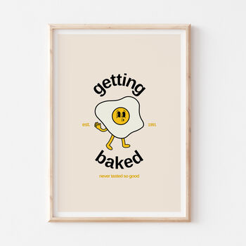 Retro Cartoon Getting Baked Funny Wall Print, 4 of 5