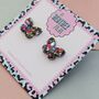 Rainbow Butterfly Glitter Resin Stud Earrings, thumbnail 4 of 4
