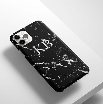 Black Marble Personalised Phone Case, 2 of 5