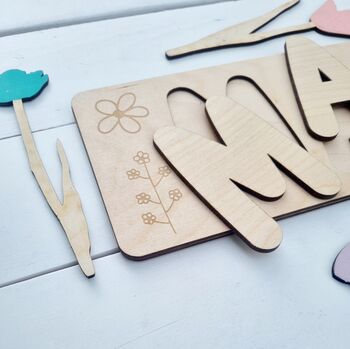 Personalised Name Puzzle With Floral Detail, 2 of 8