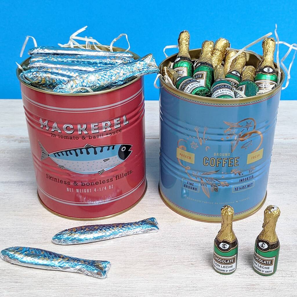 Fish And Champagne Chocolates In Retro Tins, 1 of 5
