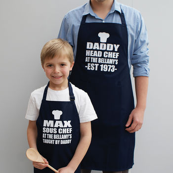 Personalised Mummy/Daddy And Me Apron Set, 5 of 9