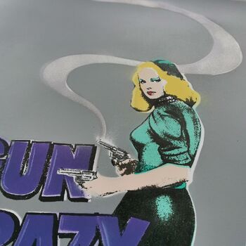 'Gun Crazy' Moll With Smoking Guns Signed Screenprint, 12 of 12