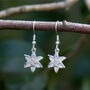 Lily White Flower Drop Earrings, thumbnail 1 of 5