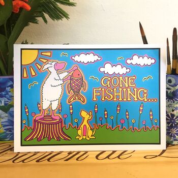 A5 Gone Fishing Postcard, 3 of 3