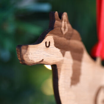 Persoanlised Husky Wooden Dog Christmas Decoration, 3 of 10