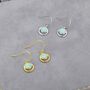 Aqua Green Opal And Circle Drop Hook Earrings, thumbnail 7 of 10