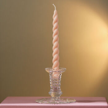 Vintage Mid Century Cut Glass Candlestick, 3 of 4