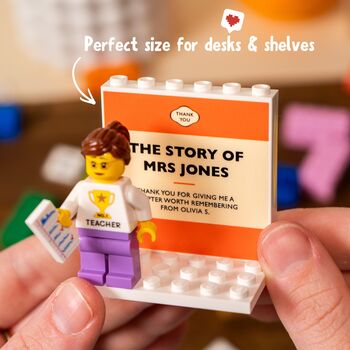 Thank You For Helping Me Grow Lego® Brick Minifig, Nursery And Primary School Teacher Gift From Children, 3 of 12