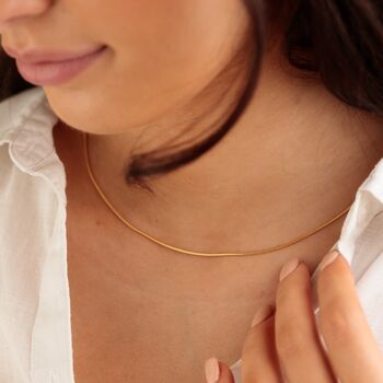 Gold Plated Round Snake Chain Necklace, 2 of 5