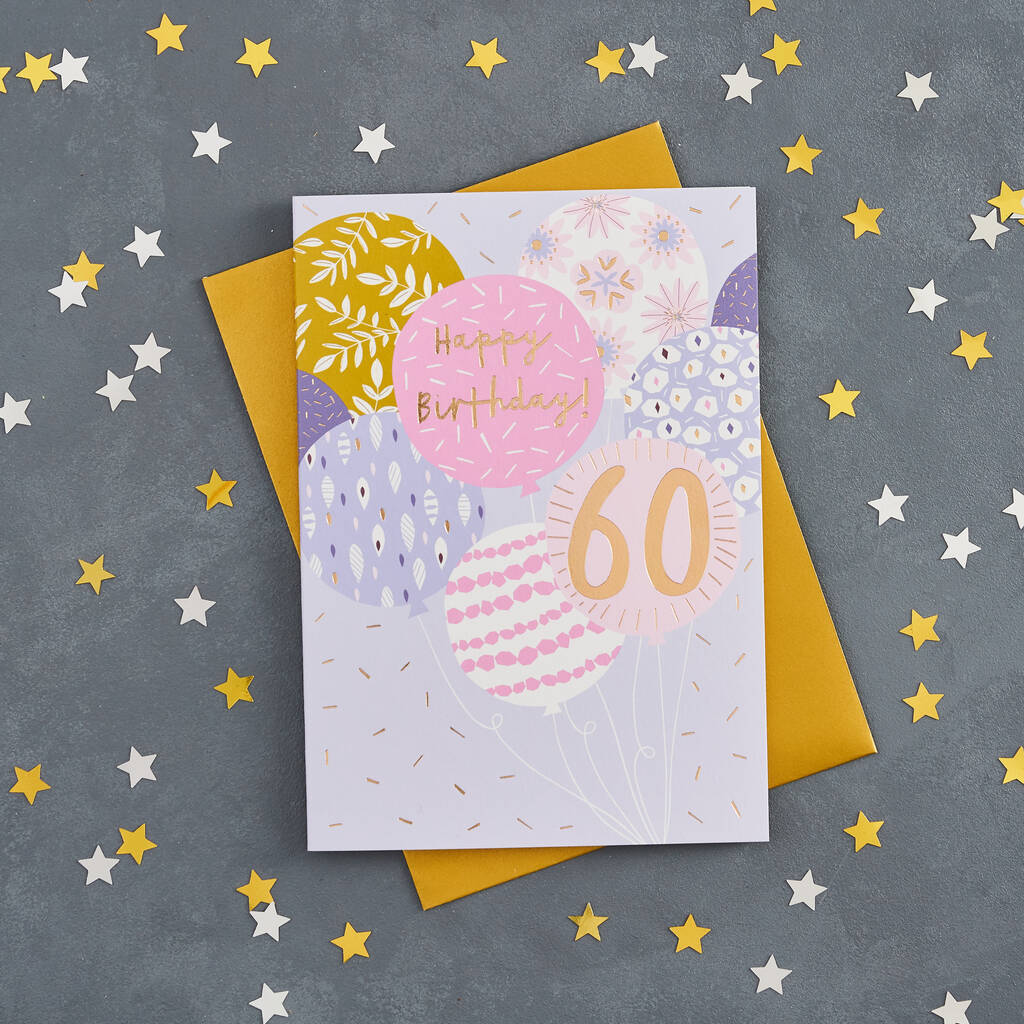 60th Birthday Balloon Card