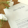 A Letter To My Wife On Our Wedding Day Personalised Keepsake, thumbnail 5 of 12