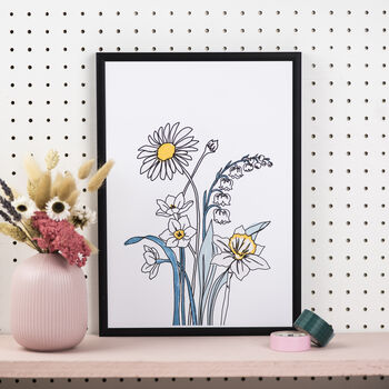Personalised Family Birth Flower Print, 3 of 6