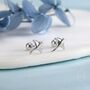 Sterling Silver Manta Ray Screw Back / Internally Threaded Flat Back / Stud Earrings, thumbnail 3 of 12