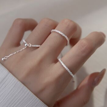 Sterling Silver Adjustable Chain Ring, 3 of 4