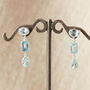 Blue Topaz Triple Gemstone Drops Set In Silver, thumbnail 5 of 8