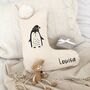 Percy Penguin Personalised Christmas Stocking, thumbnail 1 of 5