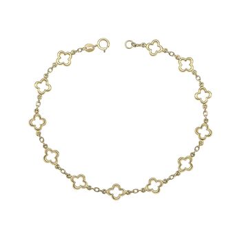 Premium 9ct Gold Quatrefoil Station Link Bracelet, 2 of 4
