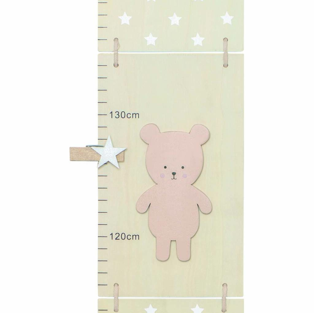 Personalised Teddy Wooden Height Chart By Personalisation Boutique |  notonthehighstreet.com
