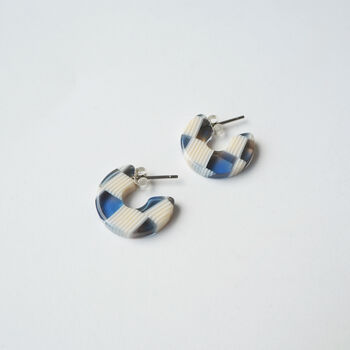 Checker Super Mini Hoop Earrings, 2 of 6