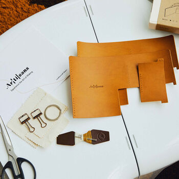 Leather Bi Fold Wallet Premium Leather Diy Kit, 9 of 10