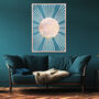 Sun Boho Blue Marble Gold Wall Art Print, thumbnail 4 of 5