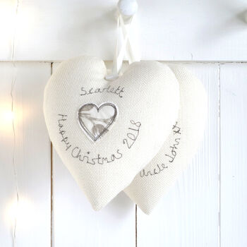 Personalised Hanging Heart Gift For New Baby Girl, 11 of 12