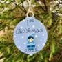 Baby Boy's 1st Christmas Tree Decoration Blue Bauble, thumbnail 1 of 2
