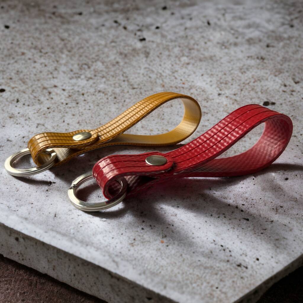 Reclaimed Firehose Loop Keyring By Holdall & Co