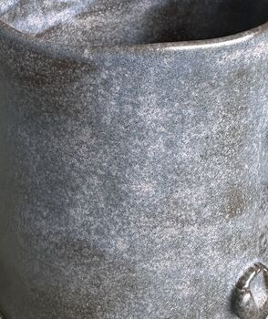 Handmade Porcelain Mug Matte Charcoal Finish, 340ml Artisan Cup, 3 of 5