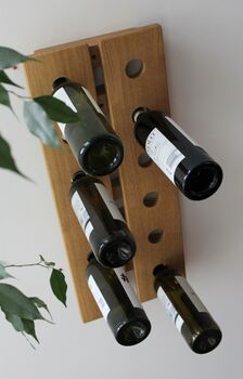 Solid Oak Wall Mounted Wine Rack Bespoke Sizes, 10 of 11