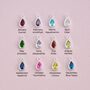 Sterling Silver Teardrop Birthstone Dangle Stud Earrings, thumbnail 2 of 6