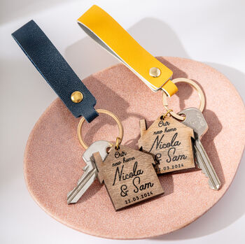 His And Hers Retro New Home Keyring Gift Set, 2 of 8