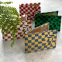 Recycled Leather Checkerboard Travel Card Holder, thumbnail 1 of 2